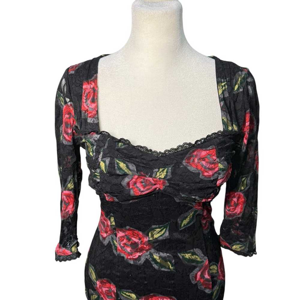 Bodycon Dress Women S Floral Dark Fairy Romance Y… - image 2