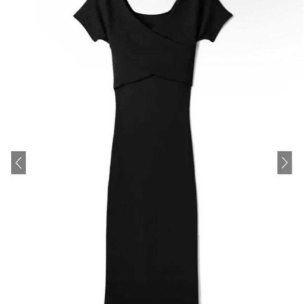 Grail GRL Black Knit Long Dress Short Sleeve - image 2