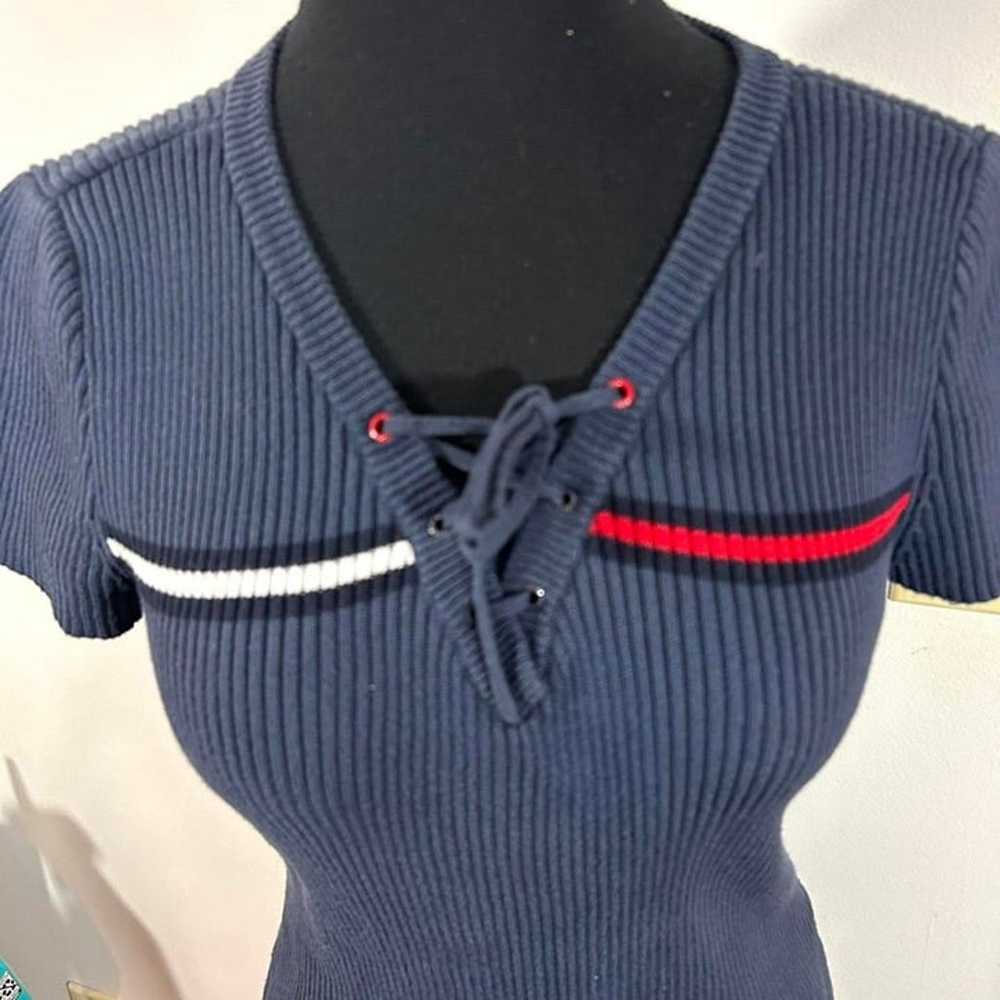 Vintage Tommy Hilfiger Ribbed Tee Shirt Womens Me… - image 3