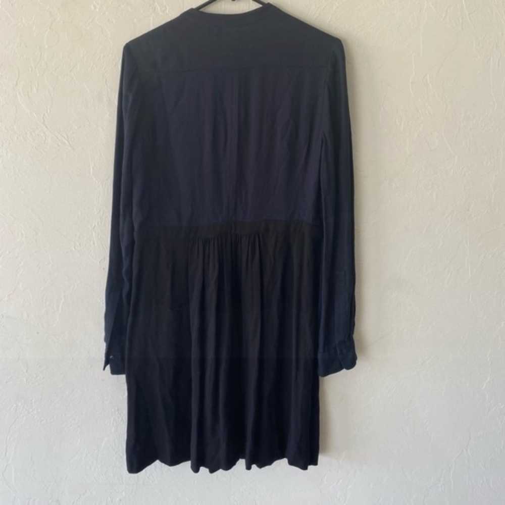 A.L.C. Navy blue black long sleeve shirt dress - image 5