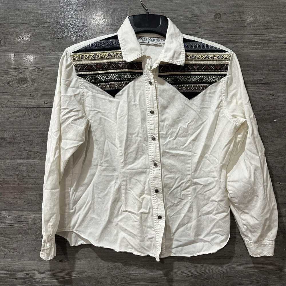 Vintage 1995 Adobe Western Style Button Up Shirt … - image 1