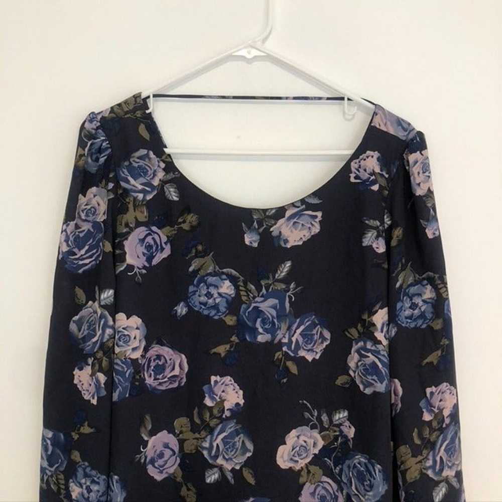 BELLE BADGLEY MISCHKA Navy Blue Green Rose Floral… - image 2