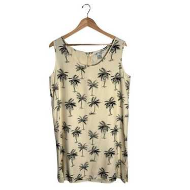 Silk Palm Trees Dress Size Large Pineapple Moon C… - image 1