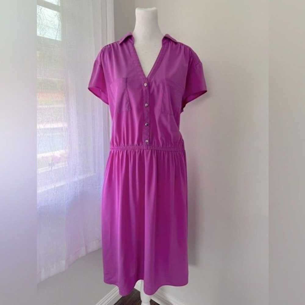 Vintage ‘80s R&K Originals Pink Collared Midi Dre… - image 3