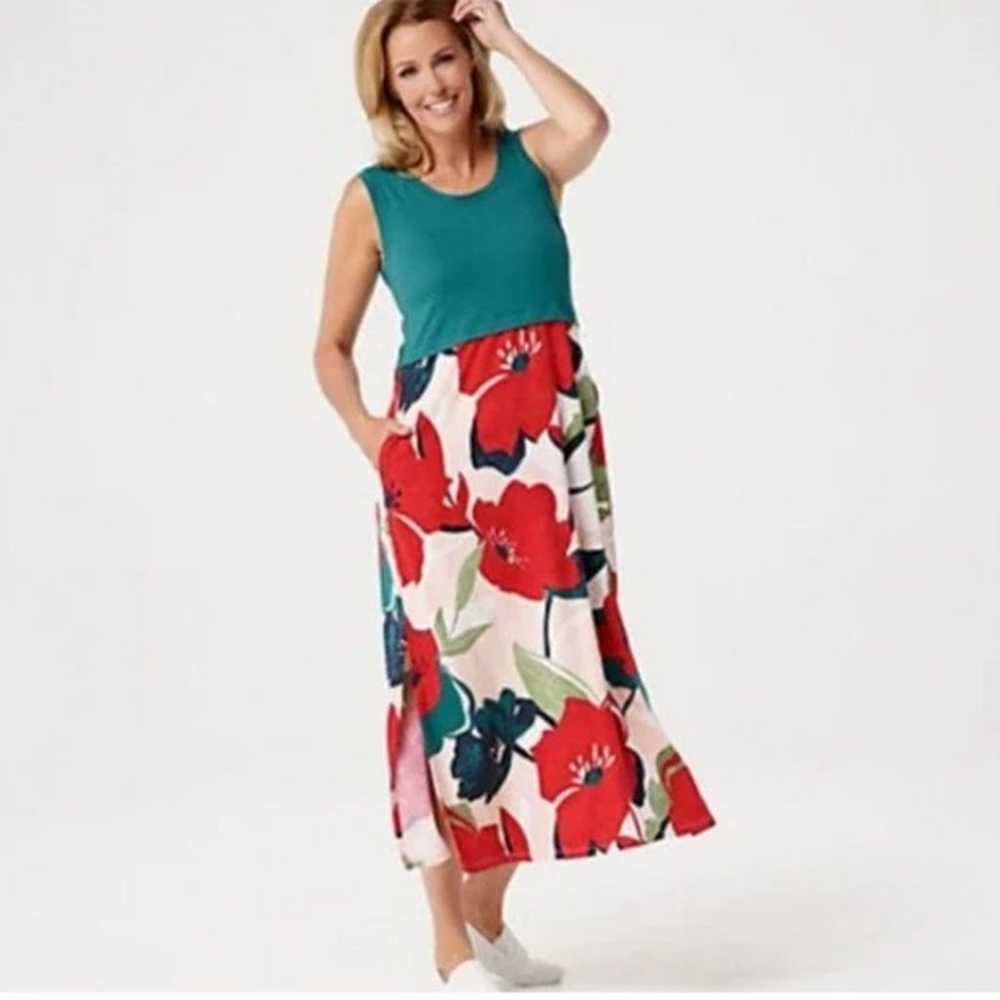 Cuddl Duds Flexwear Floral Comfort Boho Maxi Dres… - image 2