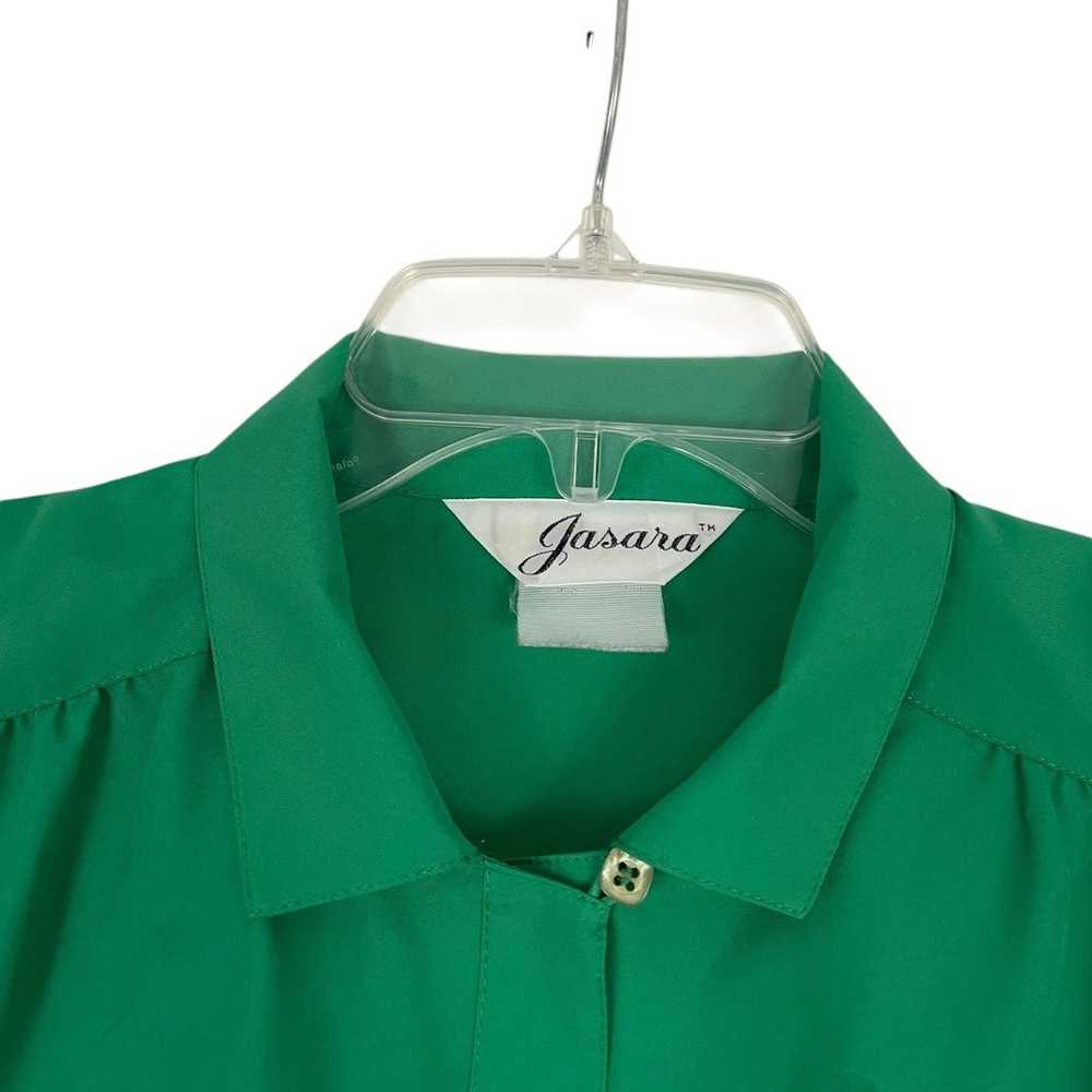 Jasara Vintage Green Short Sleeve Button Down Blo… - image 6