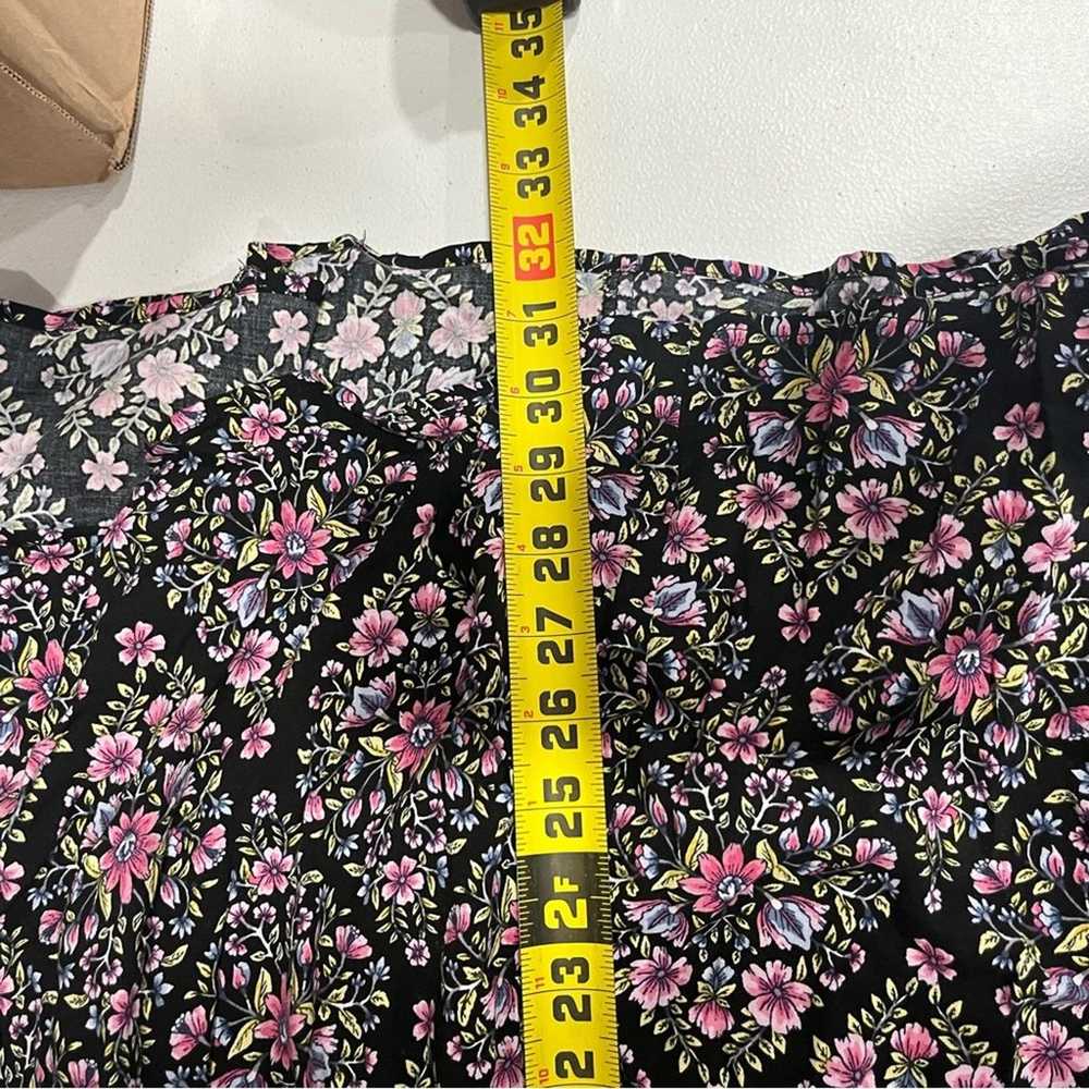 Torrid Size 2 Black Floral Challis Smocked Skater… - image 10