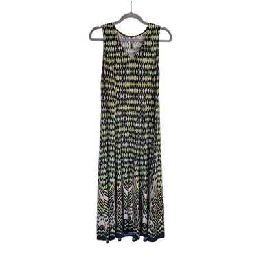 Julian Taylor Sleeveless Sheath Flare Green Multi… - image 1