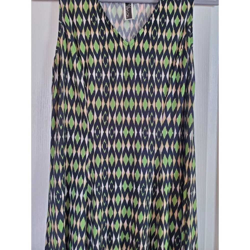 Julian Taylor Sleeveless Sheath Flare Green Multi… - image 5