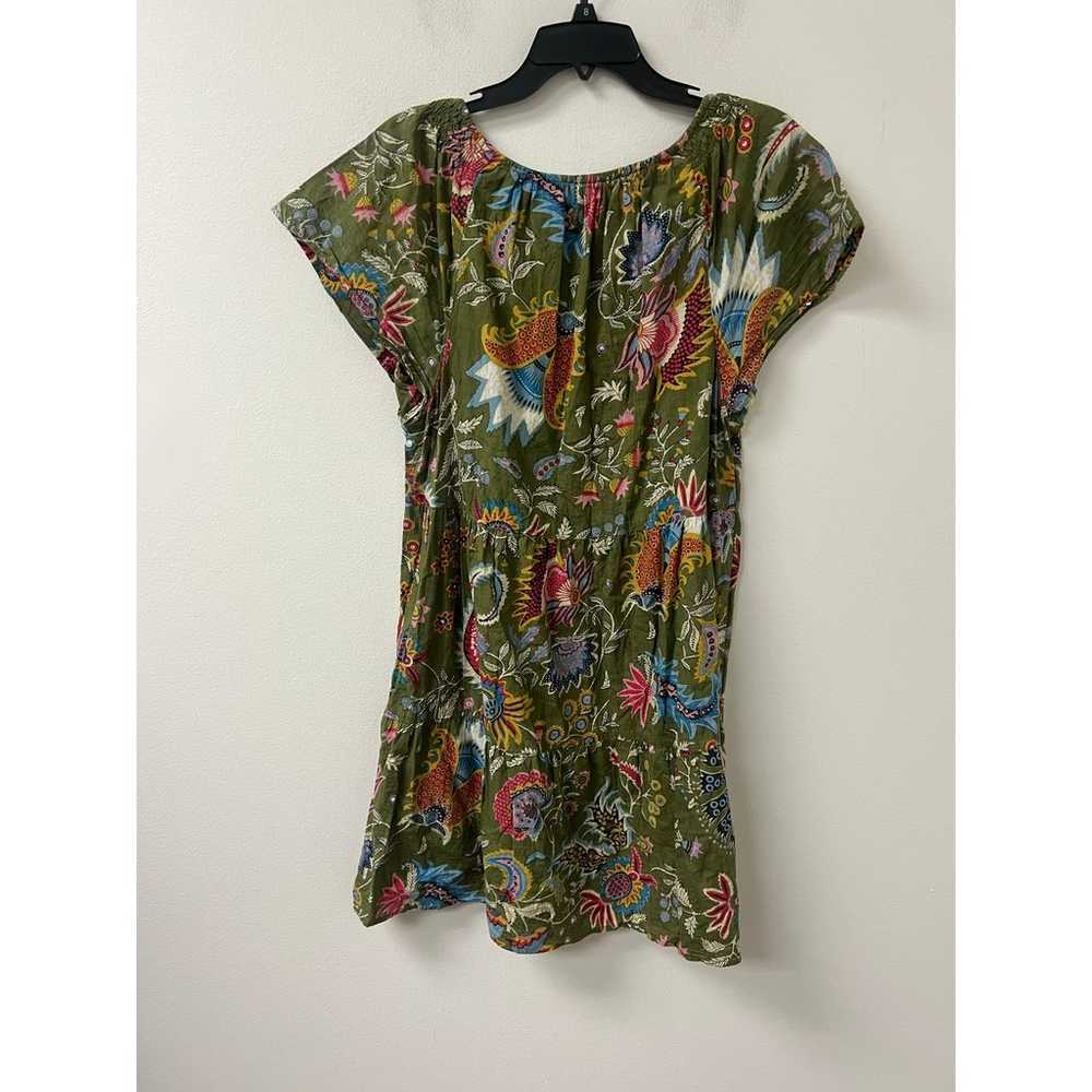 Dylan Army Green Floral Cap Sleeve Knee Length V-… - image 2