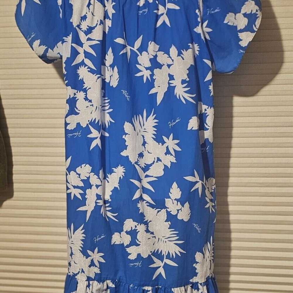 VTG Kalena Fashions Of Hawaii Muumuu XL BLUE Flor… - image 1