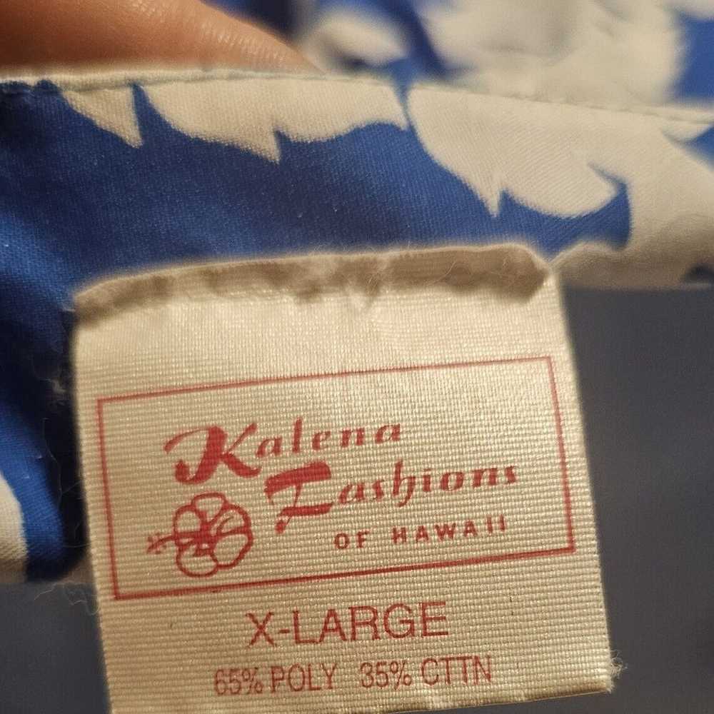 VTG Kalena Fashions Of Hawaii Muumuu XL BLUE Flor… - image 3