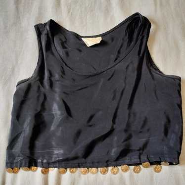 Vtg Theory Theresa McAllen Black Cropped Tank Top 