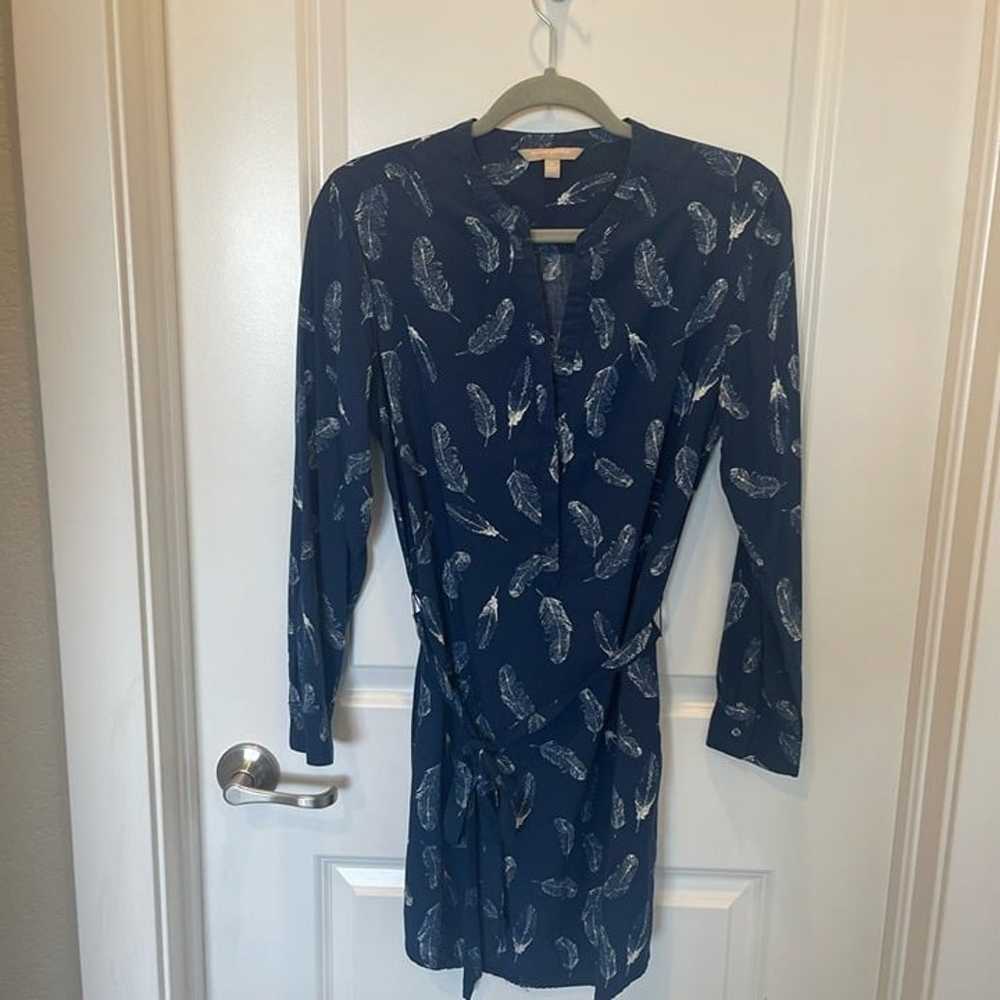 Banana Republic feather print long sleeve dress s… - image 2