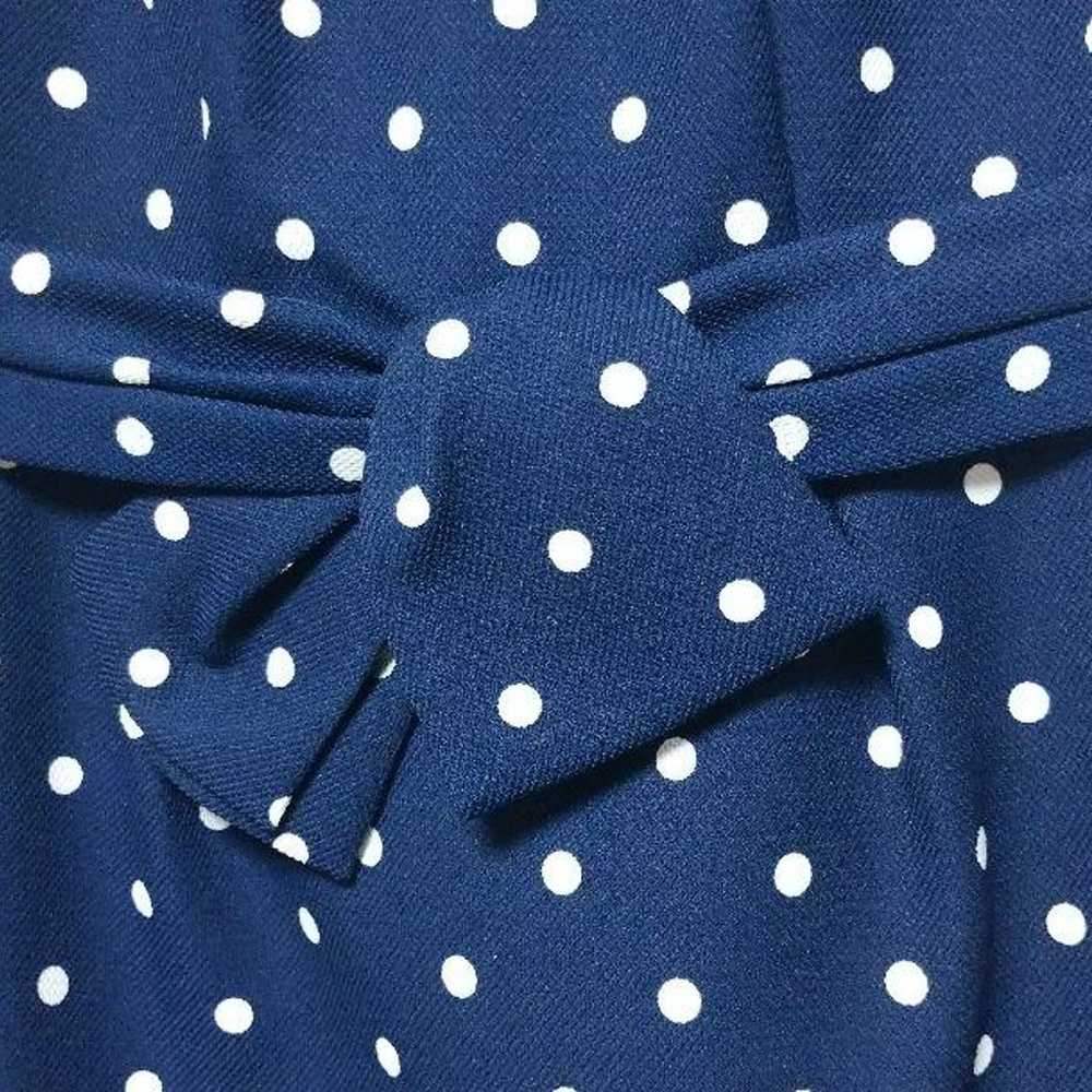 Apuweiser-riche Dot Navy Dress with Ribbon - image 2