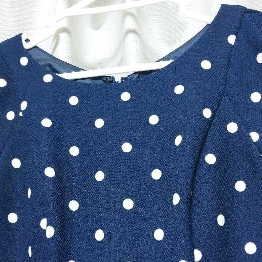 Apuweiser-riche Dot Navy Dress with Ribbon - image 3