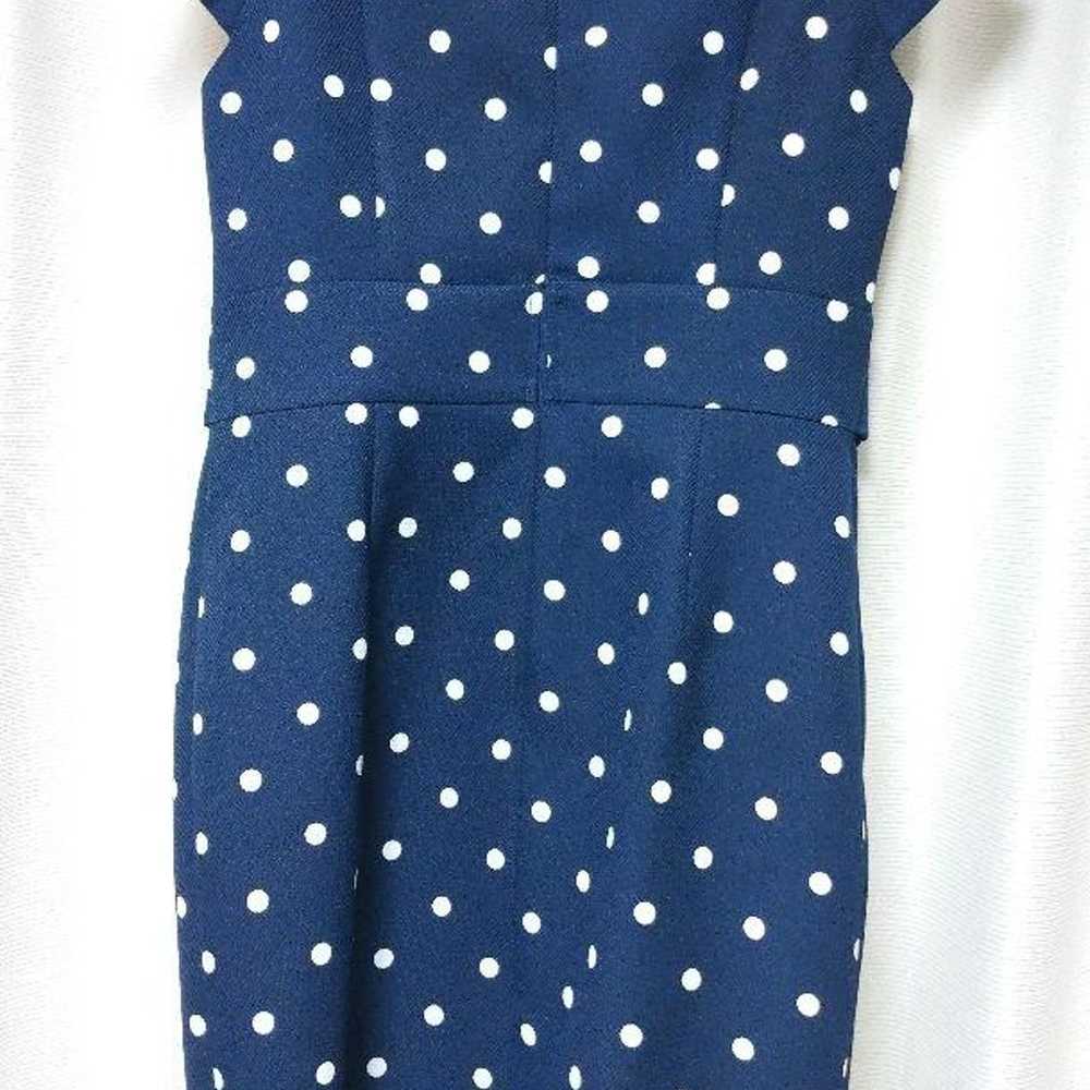 Apuweiser-riche Dot Navy Dress with Ribbon - image 4