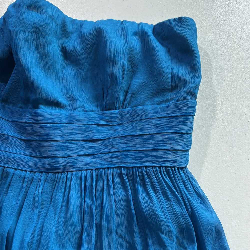 J CREW 100% Silk Blue Turquoise Dress Womens Stra… - image 10