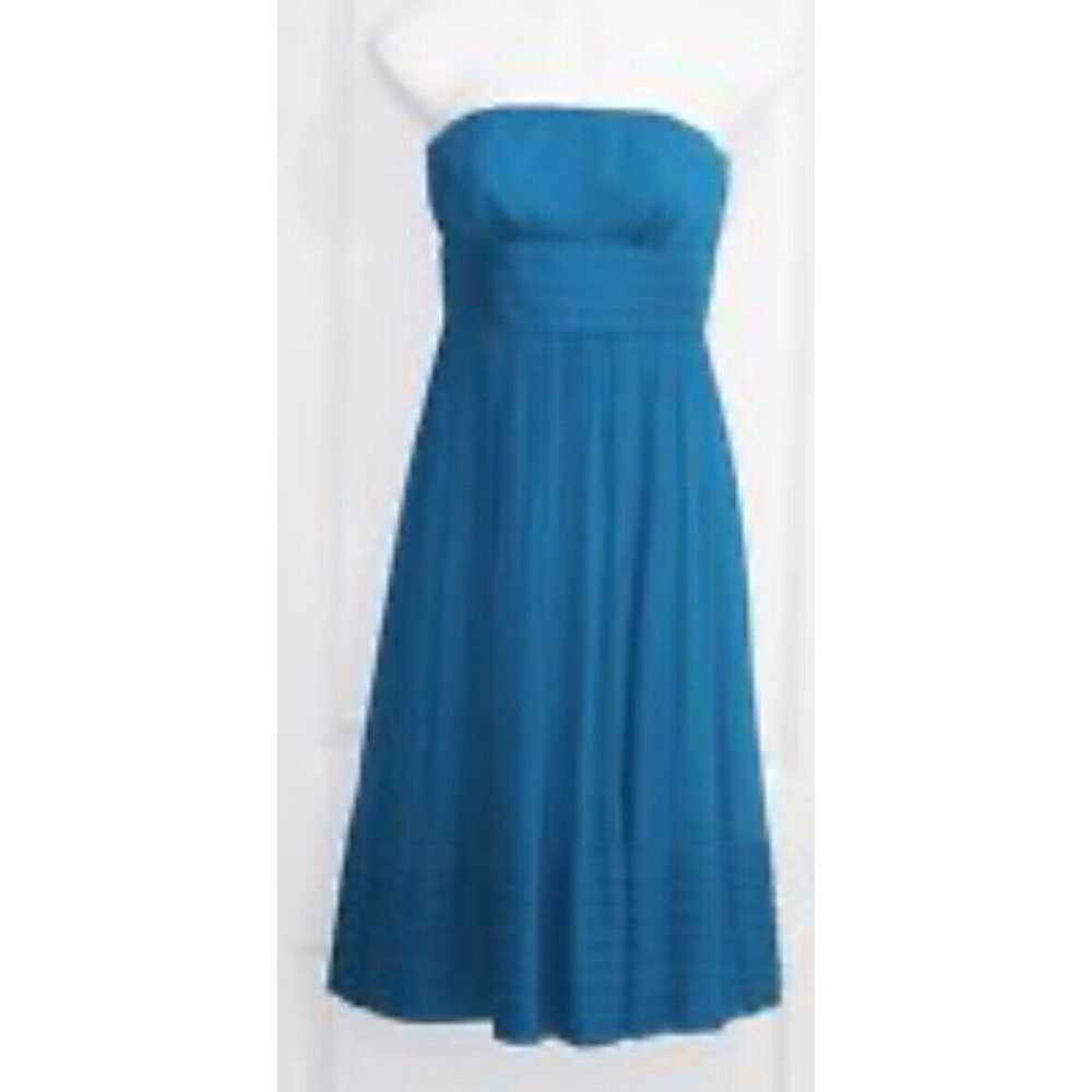 J CREW 100% Silk Blue Turquoise Dress Womens Stra… - image 1