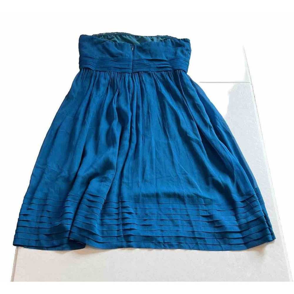 J CREW 100% Silk Blue Turquoise Dress Womens Stra… - image 3