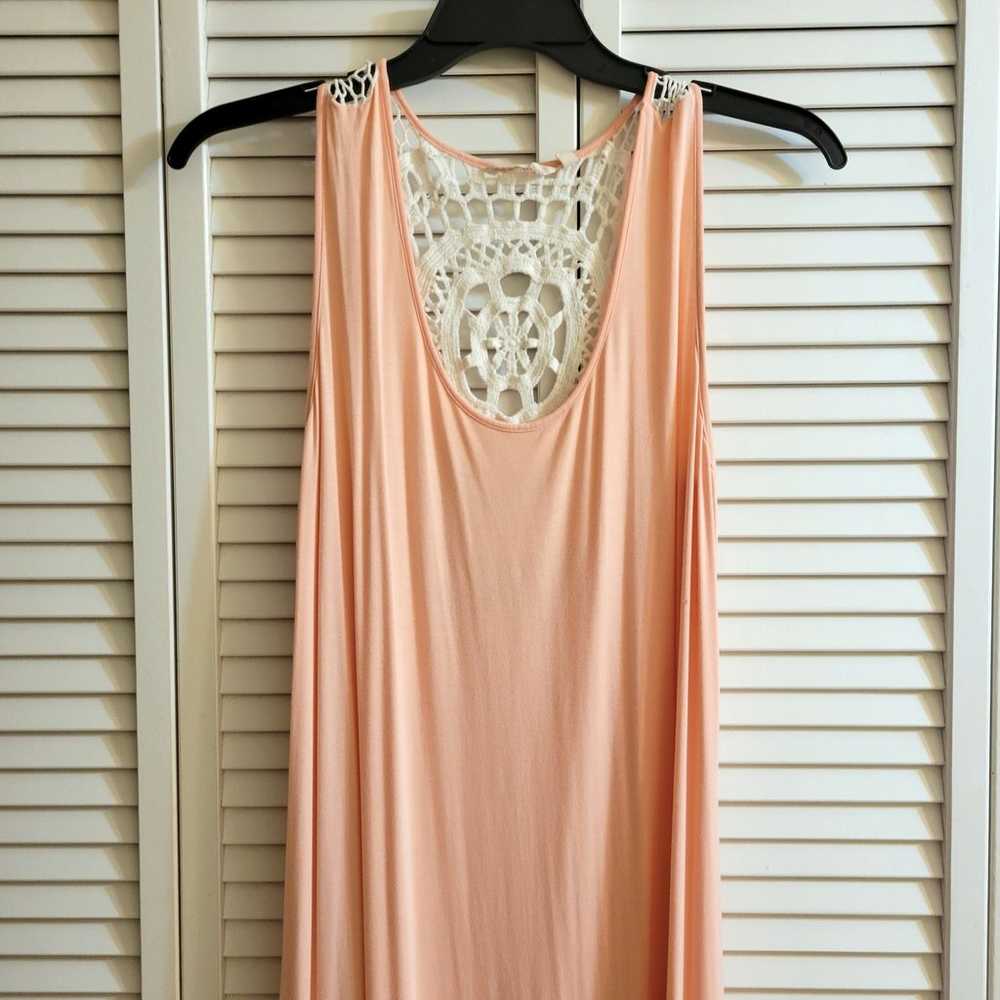 Soft Surroundings Maxi Shift Dress Size L Peach C… - image 2