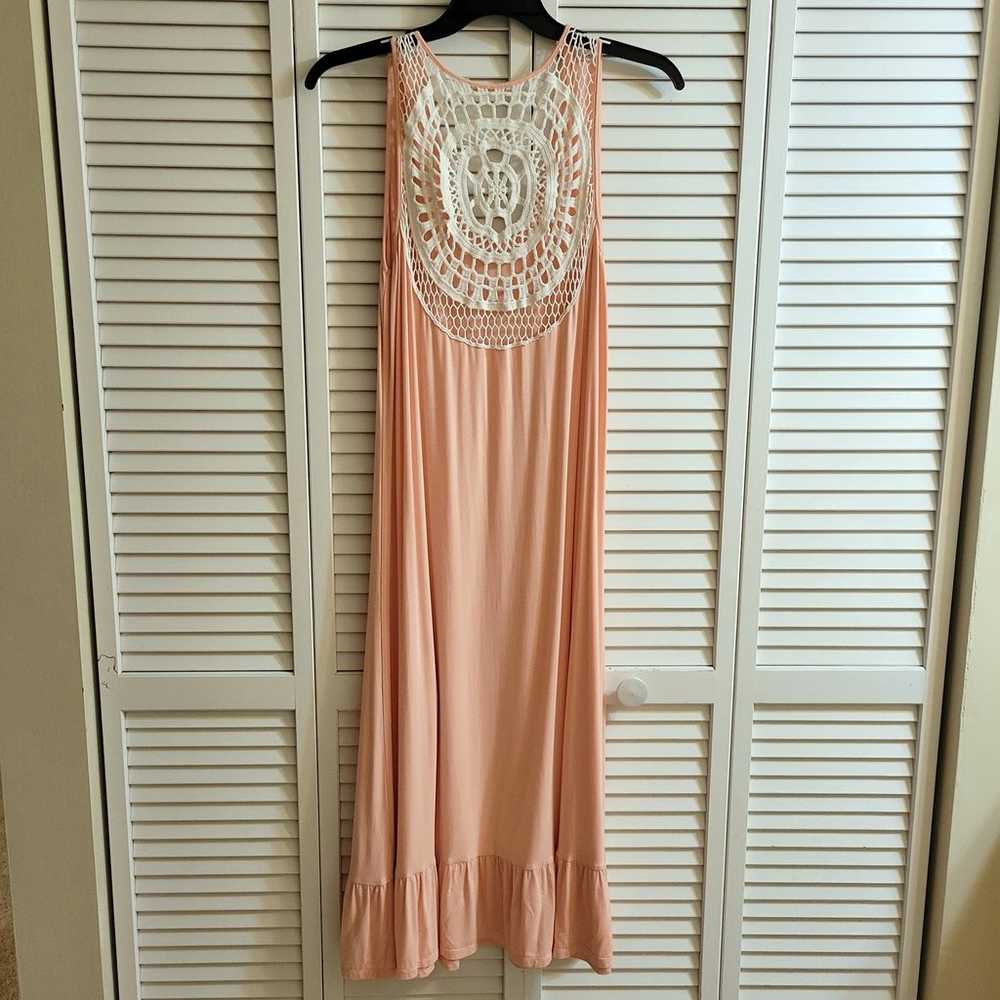 Soft Surroundings Maxi Shift Dress Size L Peach C… - image 7