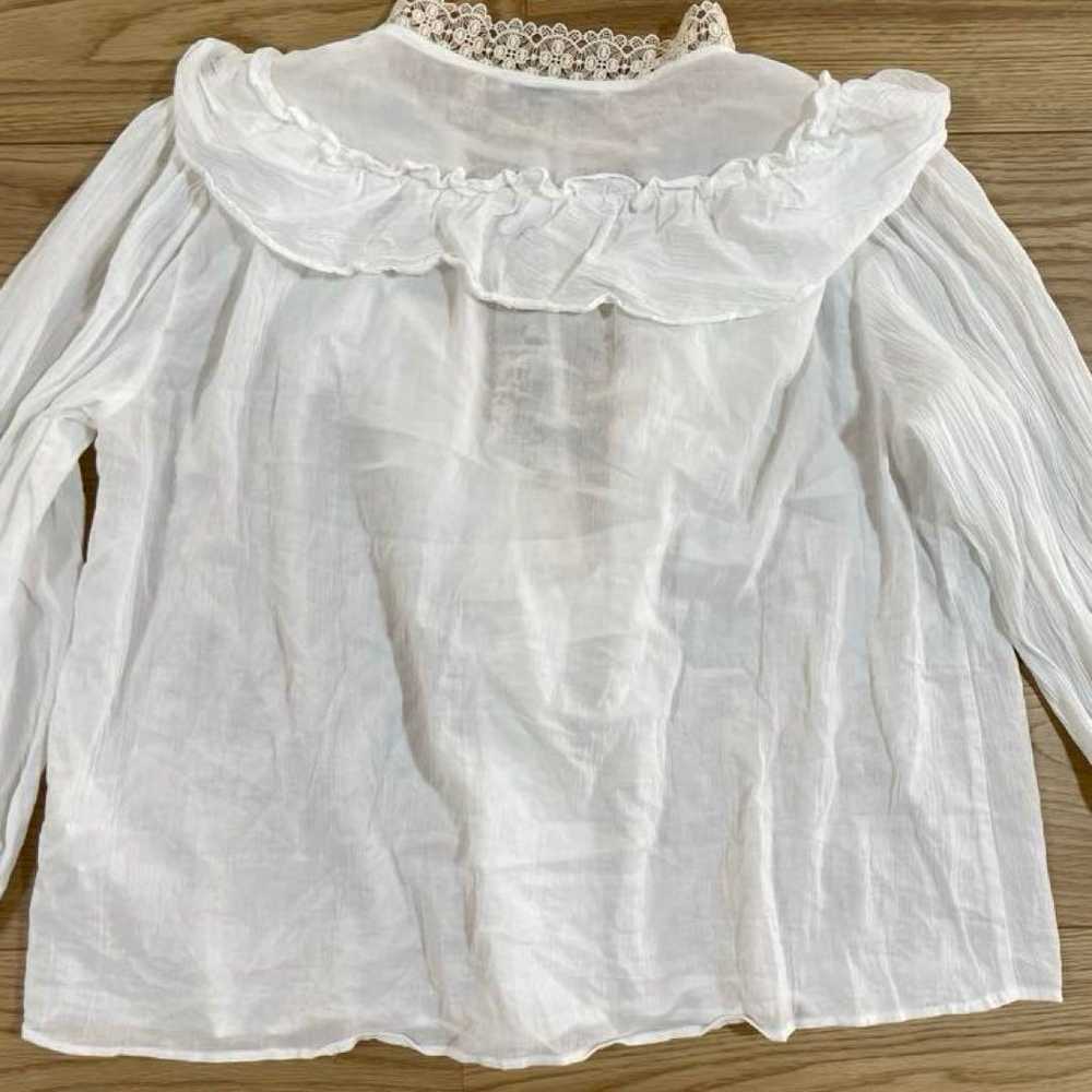 ZARA Blouse Lace Sheer Long Sleeve White Ladies L… - image 10