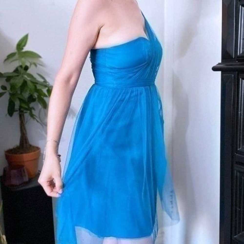 Blue Tulle One Shoulder Bridesmaid Dress - image 10