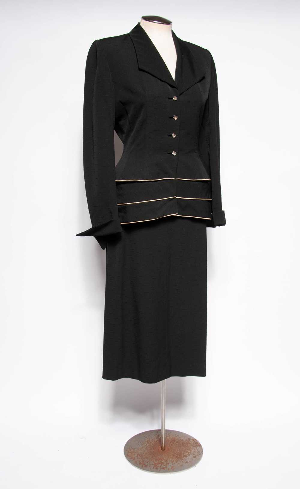 LILLI ANN DOCUMENTED 1953 BLACK RIPPLE WOOL "NEW … - image 1