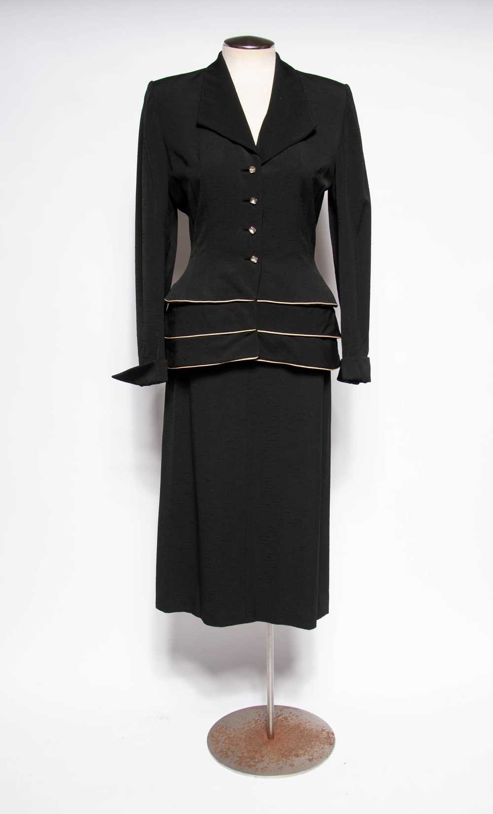 LILLI ANN DOCUMENTED 1953 BLACK RIPPLE WOOL "NEW … - image 2