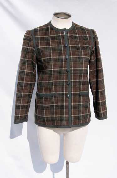 YVES SAINT LAURENT 1970S PLAID EARTHTONE JACKET