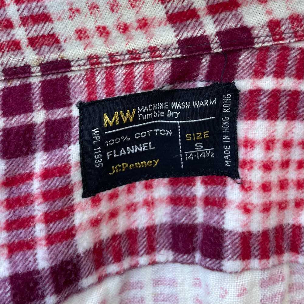 Montgomery Ward Red Plaid Cotton Flannel - 1970’s - image 4