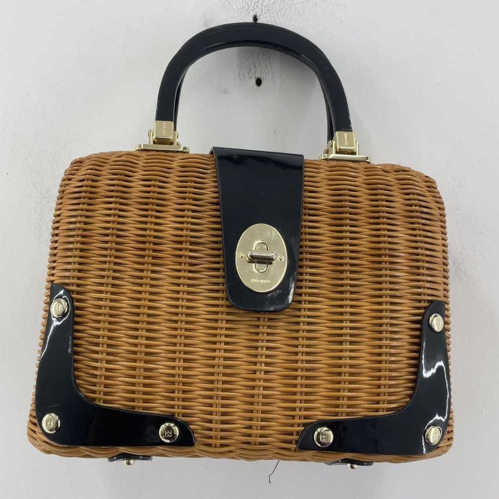 Kate Spade Brown/Black Wicker Turnlock Basket Top… - image 2