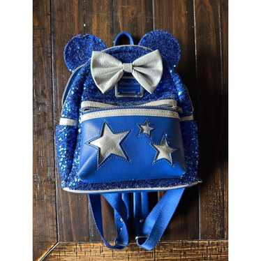 Loungefly Mini Backpack Disney Blue Sequins 2024 Make A Wish