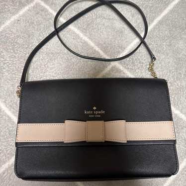 Kate Spade black shoulder bag with ribbon. - image 1