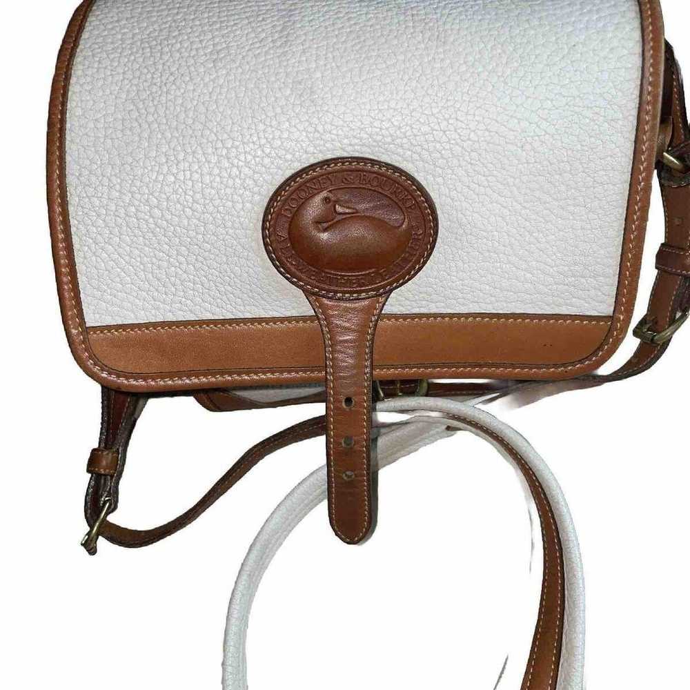 VTG Dooney & Bourke Tan/Cream/Brown Purse Signatu… - image 9