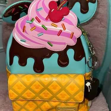 Loungefly mickey store sundae ice cream wallet mini backpack