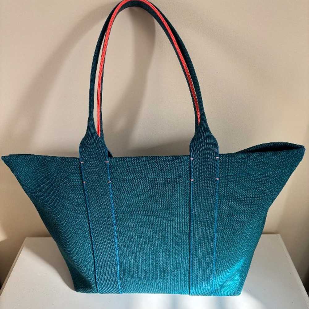 Fantastic Rothy's XL teal knit tote bag - image 1