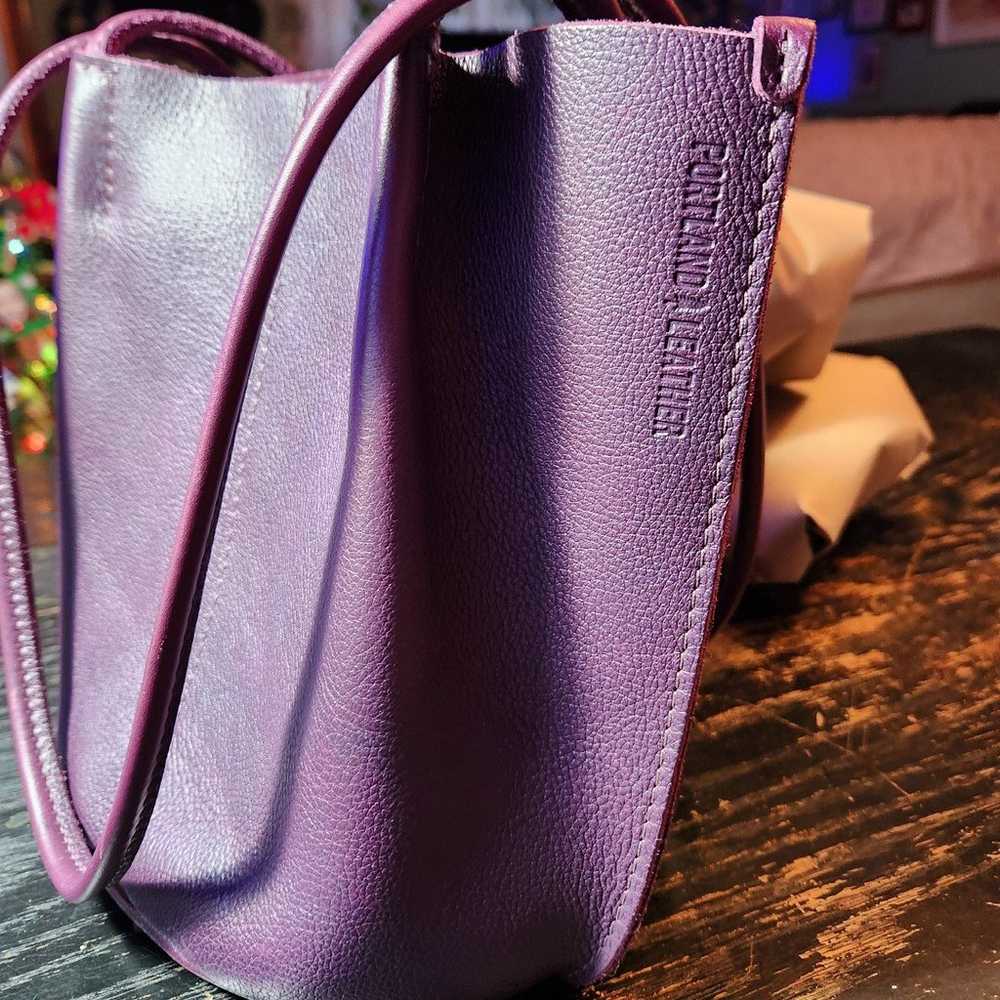 Portland Leather Classic Devan Tote in Plum *free… - image 2