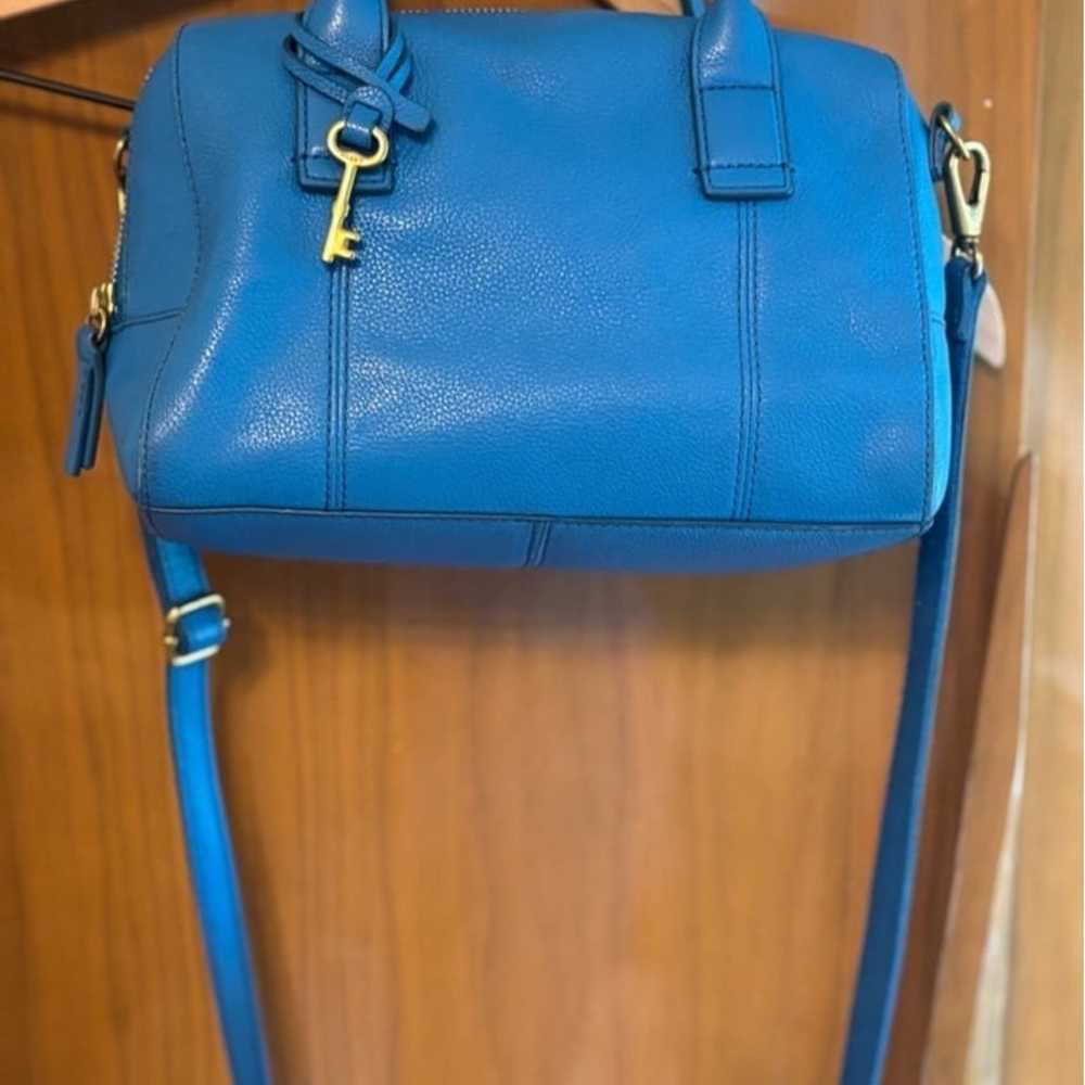 Fossil Blue Leather Handbag - image 1