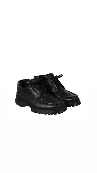 Prada Brixxen Mid Top Derby Shoes Black Leather - 