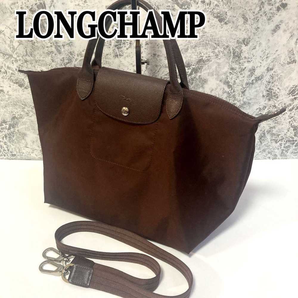 LONGCHAMP Tote Bag Shoulder Bag 2WAY Brown - image 1