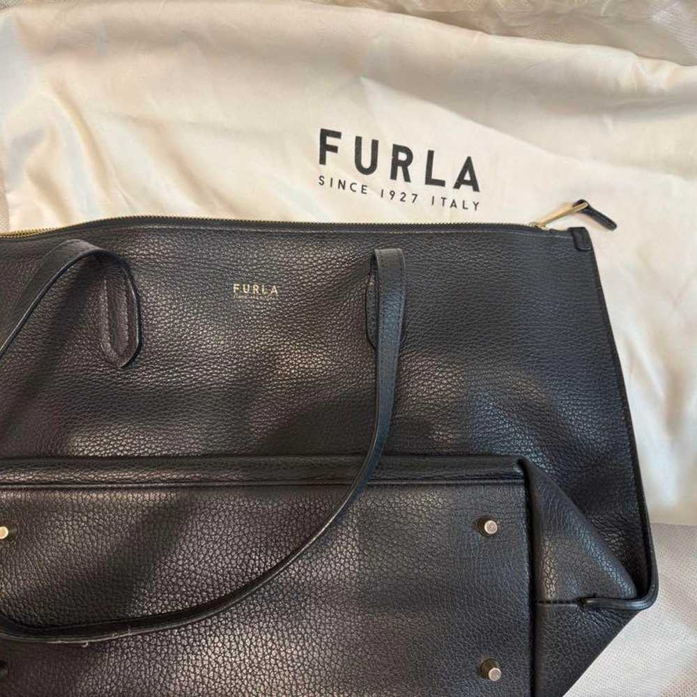 FURLA Dark Gray Leather Tote Bag - image 10