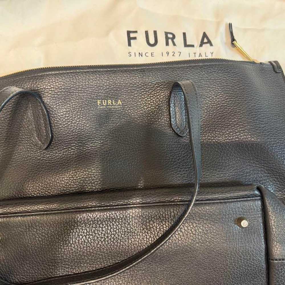 FURLA Dark Gray Leather Tote Bag - image 11