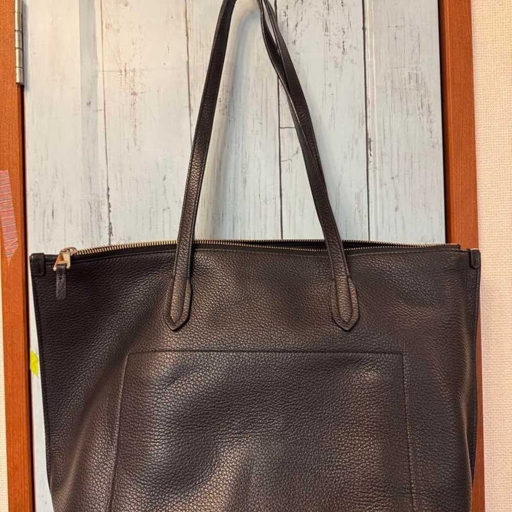 FURLA Dark Gray Leather Tote Bag - image 2