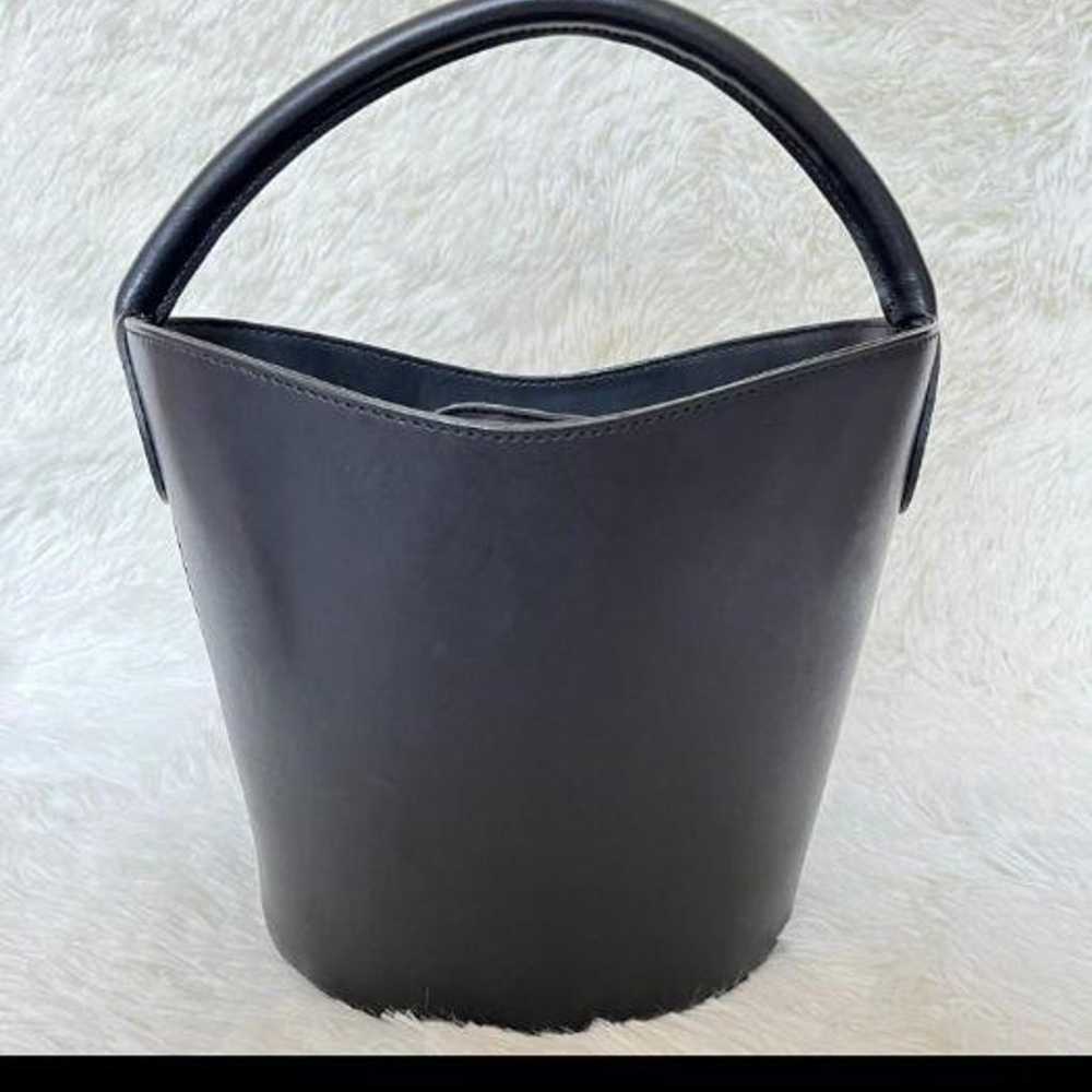 Milos Leather Shoulder Bag 2WAY Bucket Leather Bl… - image 3