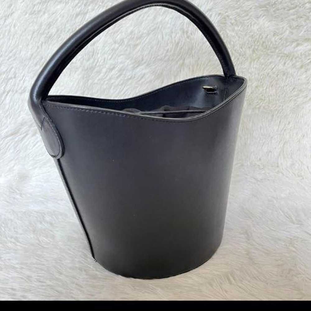 Milos Leather Shoulder Bag 2WAY Bucket Leather Bl… - image 5