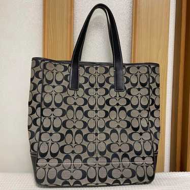 Coach Tote Bag Logo Pattern Black/Beige - image 1