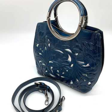 Patricia Nash Blue Leather Handbags Vintage Leathe