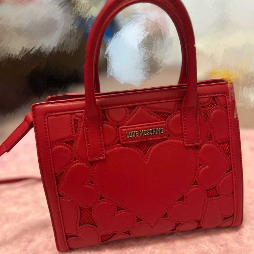 LOVE MOSCHINO Heart 2way Handbag with Patterned L… - image 1